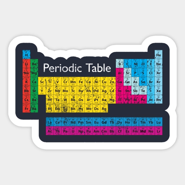 Vintage Periodic Table Sticker by vladocar